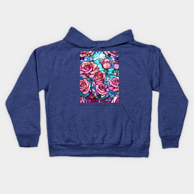 Stained Glass Roses Kids Hoodie by Chance Two Designs